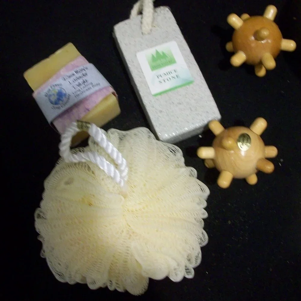 Bath Spa Set Bundle Sponge Luffa Pumice Stone Body Polisher Exfoliating